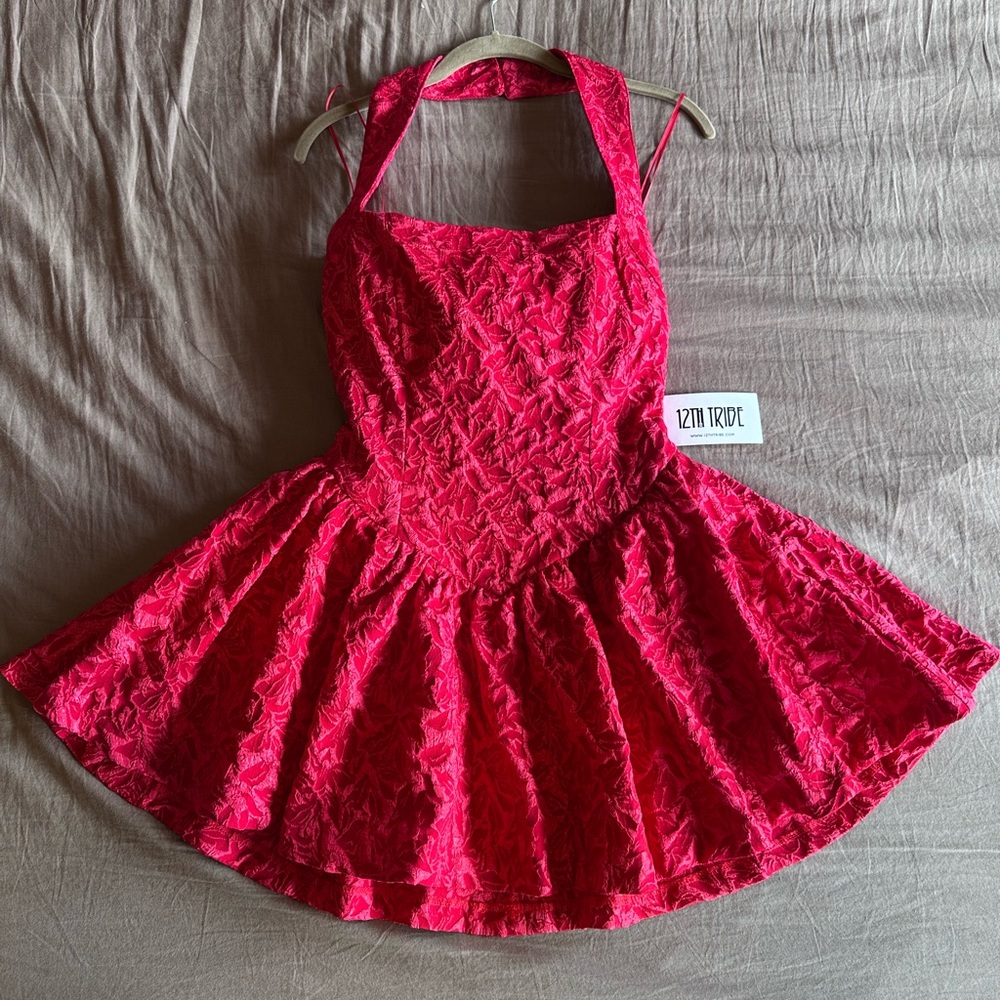 12th Tribe Scarlet Textured Dress